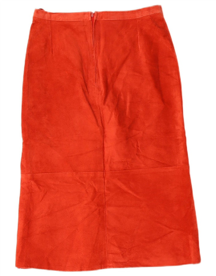 Vintage Womens Suede Skirt Medium W28 Red