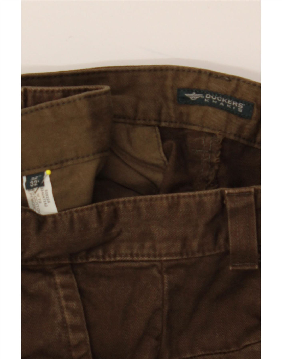 DOCKERS Mens Khakis Tapered Chino Trousers W32 L32 Brown Cotton
