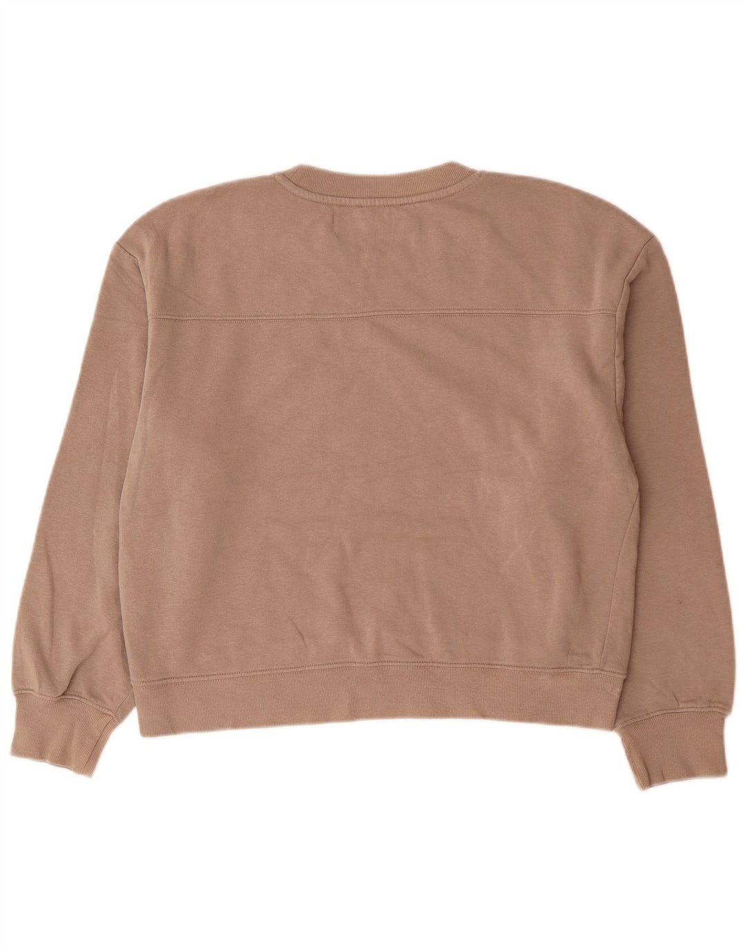 Zara Womens Sweatshirt Jumper UK 16 Large Beige Cotton