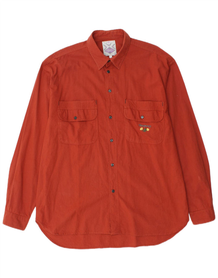 VINTAGE Mens Shirt Large Red