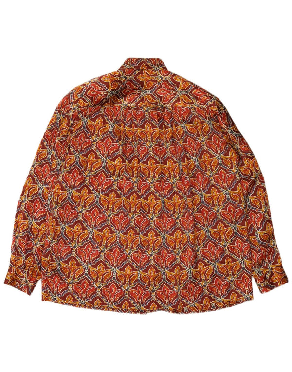 Vintage Womens Shirt Blouse UK 18 XL Burgundy Silk