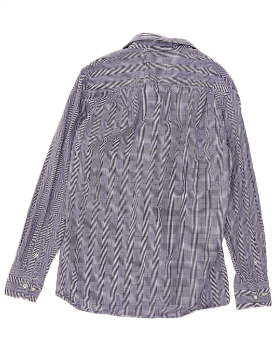 Tommy Hilfiger Mens Custom Fit Shirt Size 15 1/2 16 Medium Blue Check