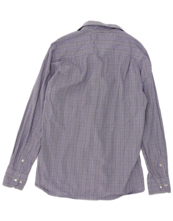 Tommy Hilfiger Mens Custom Fit Shirt Size 15 1/2 16 Medium Blue Check