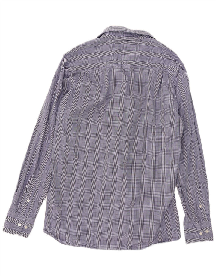Tommy Hilfiger Mens Custom Fit Shirt Size 15 1/2 16 Medium Blue Check