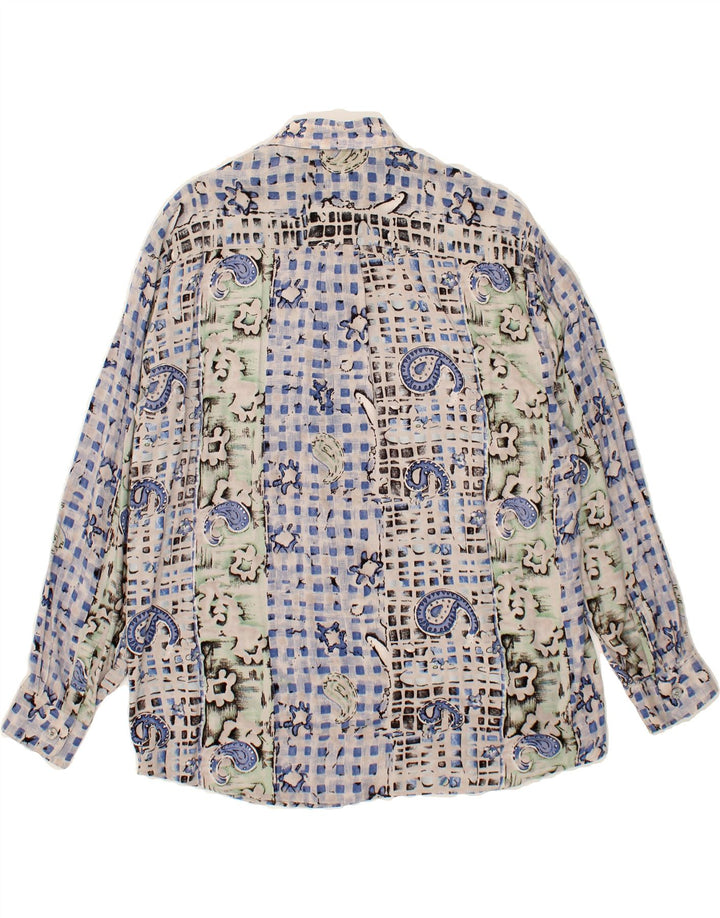 VINTAGE Mens Shirt Size 41/42 Large Blue Paisley Vintage Vintage and Second-Hand Vintage from Messina Hembry 