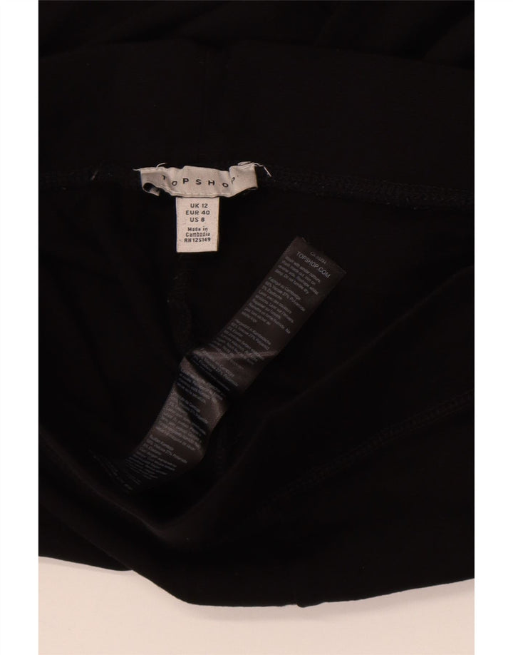 Topshop Womens Capri Leggings UK 12 Medium Black Viscose
