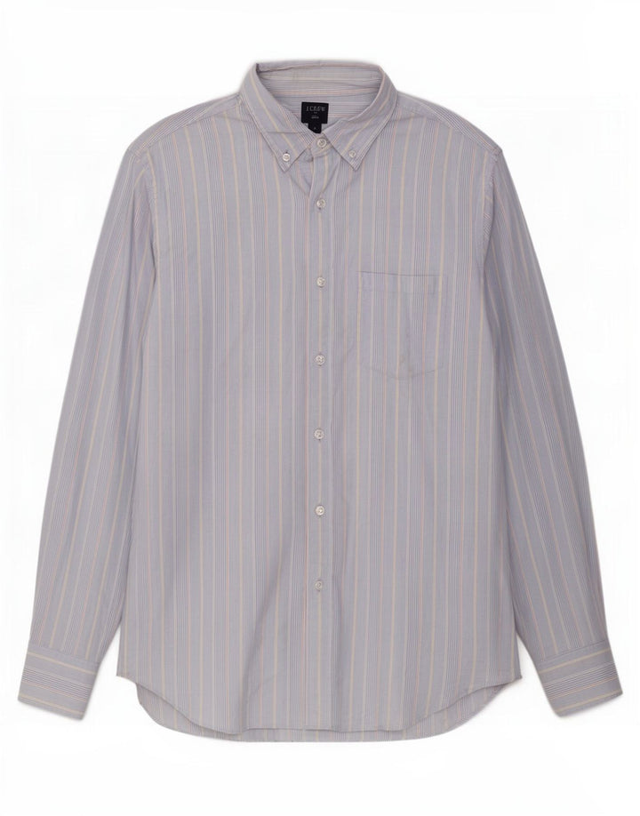 J. Crew Mens Shirt Medium Blue Pinstripe Cotton