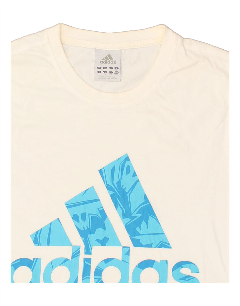 ADIDAS Womens Graphic Vest Top Large White Cotton | Vintage Adidas | Thrift | Second-Hand Adidas | Used Clothing | Messina Hembry 