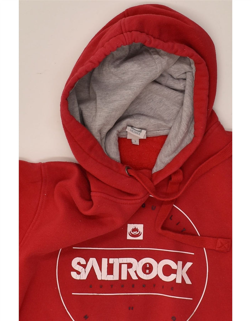 SALTROCK Mens Graphic Hoodie Jumper Small Red Cotton | Vintage Saltrock | Thrift | Second-Hand Saltrock | Used Clothing | Messina Hembry 