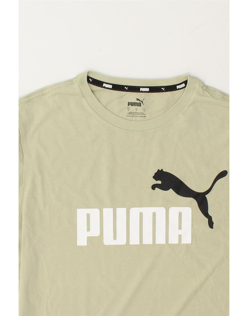 PUMA Mens Graphic T-Shirt Top Small Beige Cotton Vintage Puma and Second-Hand Puma from Messina Hembry 