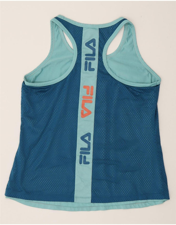 Fila Womens Graphic Vest Top UK 16 Large Blue Colourblock Polyester