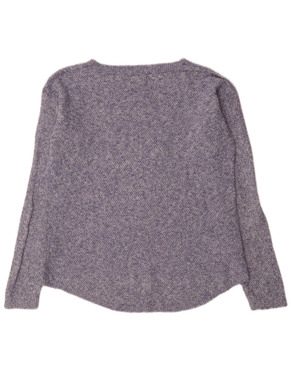 Fat Face Womens Oversized Boat Neck Jumper Sweater UK 10 Small Blue Cotton