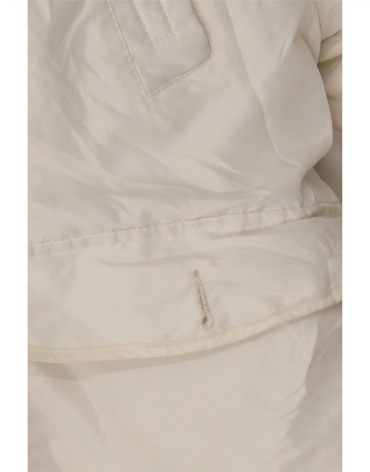Jack & Jones Mens Hooded Bomber Jacket UK 38 Medium White Polyester
