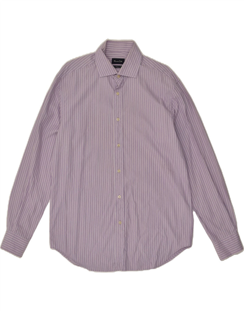 MASSIMO DUTTI Mens Shirt Size 17 42 XL Purple Pinstripe Cotton | Vintage Massimo Dutti | Thrift | Second-Hand Massimo Dutti | Used Clothing | Messina Hembry 