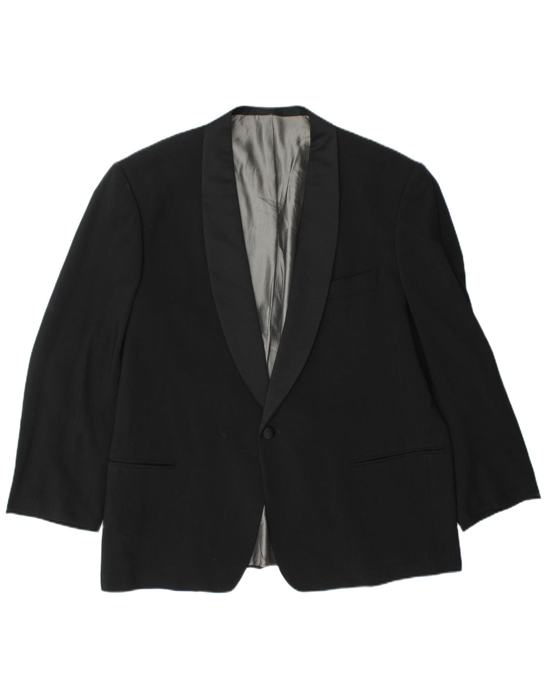 Lebole Mens 1 Button Blazer Jacket UK 42 XL Black