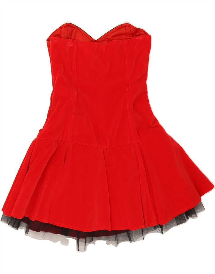 LA FEMME Womens Strapless Dress UK 12 Medium Red Vintage La Femme and Second-Hand La Femme from Messina Hembry 