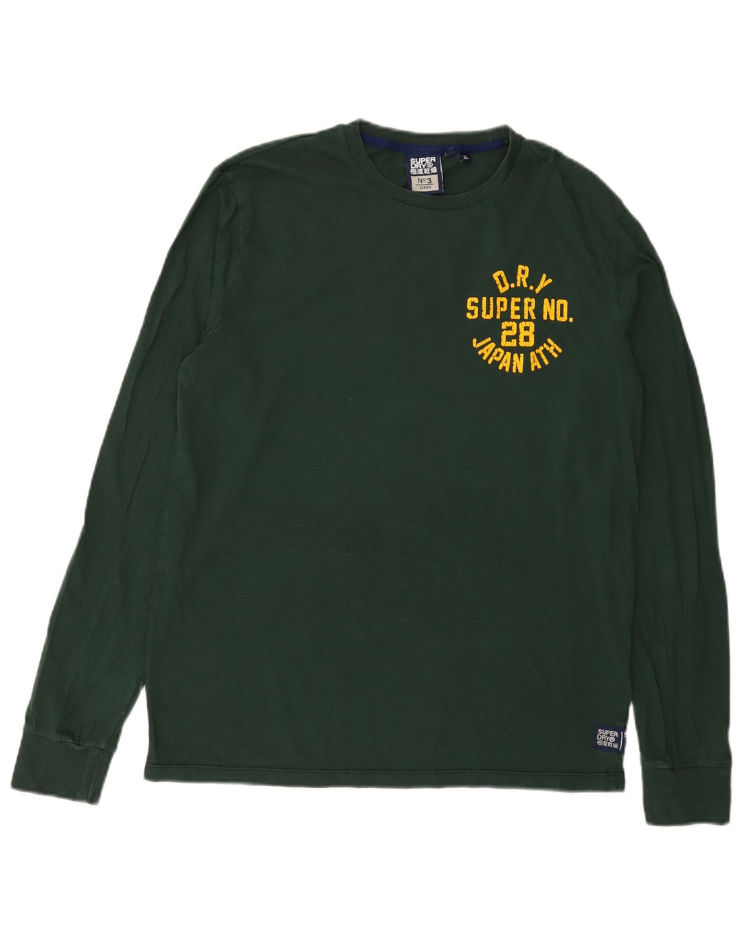 Superdry Mens Graphic Top Long Sleeve XL Green Cotton