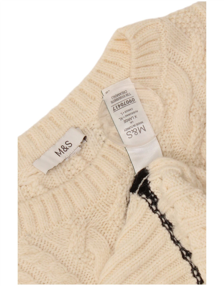 Marks & Spencer Womens Oversized Crew Neck Jumper Sweater UK 18 XL White