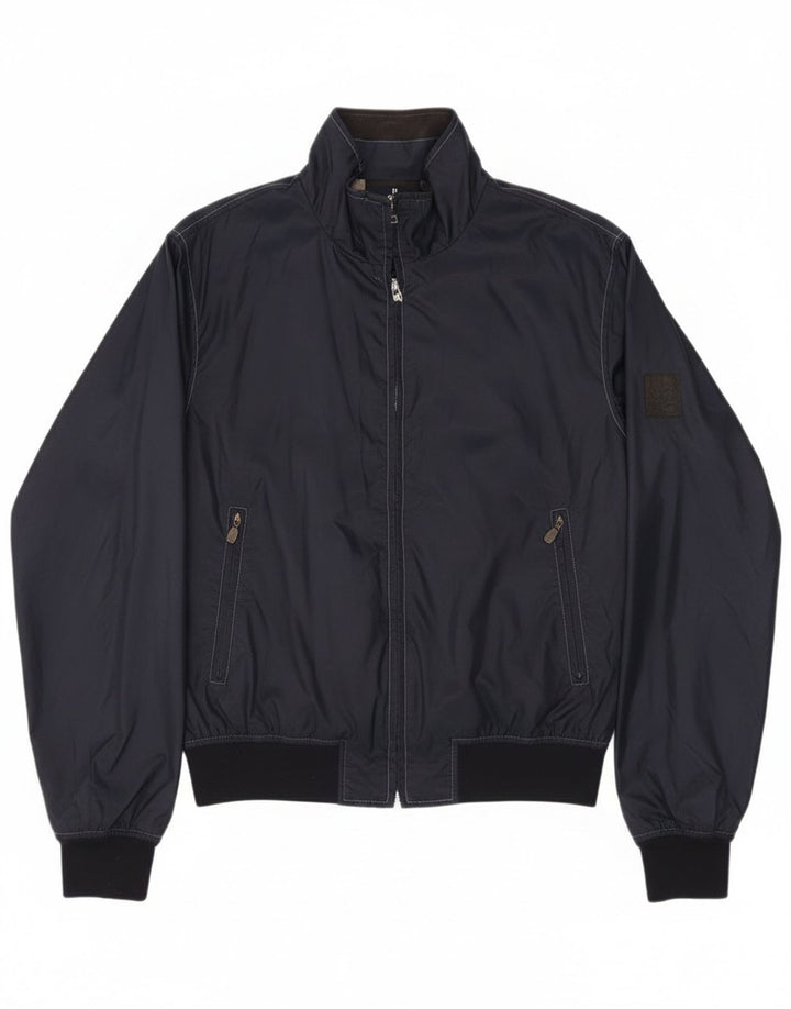 Belstaff Womens Bomber Jacket UK 14 Medium Navy Blue Nylon