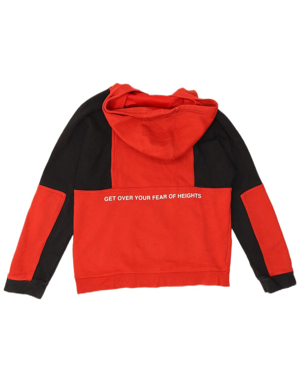 Nike Boys Graphic Hoodie Jumper 11-12 Years Large Red Colourblock