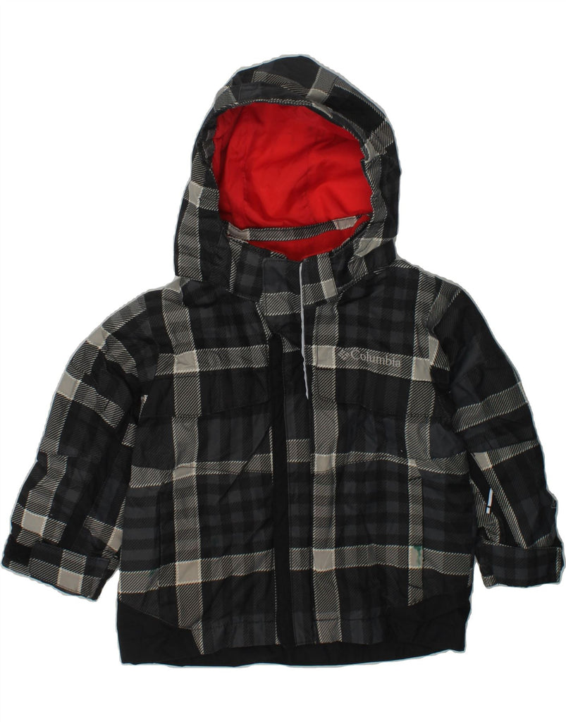 COLUMBIA Baby Boys Hooded Windbreaker Jacket 18-24 Months Black Check | Vintage Columbia | Thrift | Second-Hand Columbia | Used Clothing | Messina Hembry 