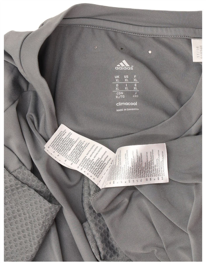 Adidas Mens Climacool T-Shirt Top XL Grey Polyester