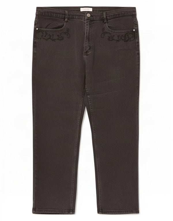 Marks & Spencer Womens Per Una Cropped Jeans UK 18 XL W36 L25 Black Cotton