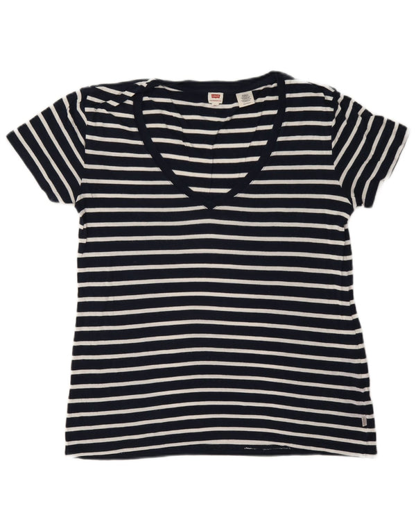 Levi's Womens Oversized T-Shirt Top UK 6 XS Navy Blue Striped