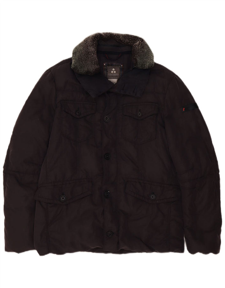 PEUTEREY Mens Padded Jacket IT 52 XL Navy Blue Cotton