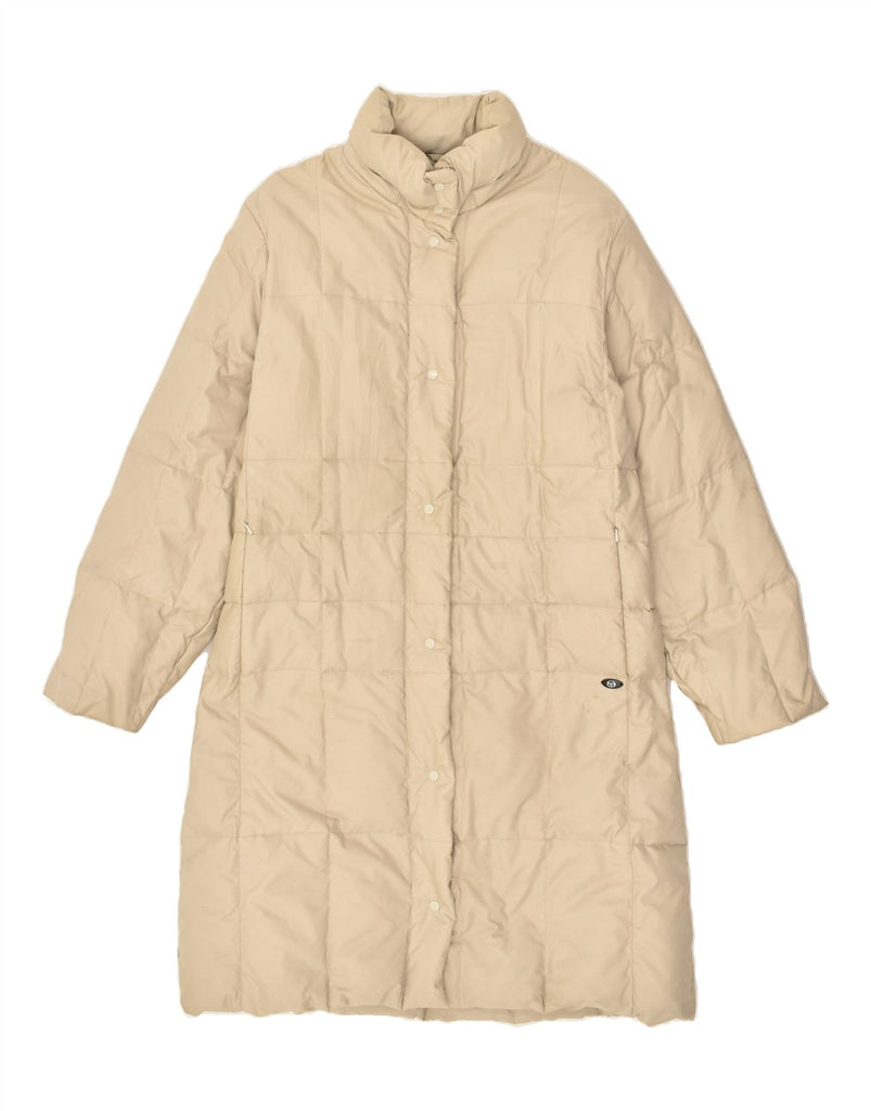 SERGIO TACCHINI Womens Padded Coat UK 16 Large Beige Polyester | Vintage Sergio Tacchini | Thrift | Second-Hand Sergio Tacchini | Used Clothing | Messina Hembry 