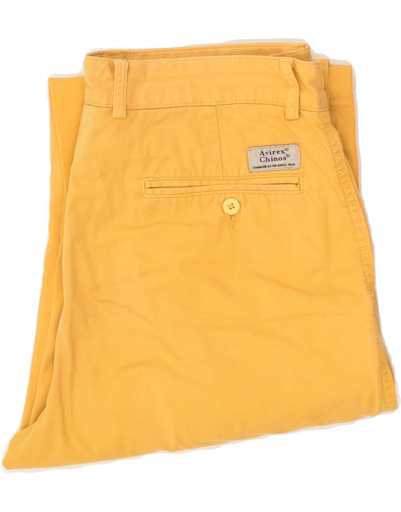 AVIREX Mens Tapered Chino Trousers W33 L31 Yellow Cotton | Vintage Avirex | Thrift | Second-Hand Avirex | Used Clothing | Messina Hembry 