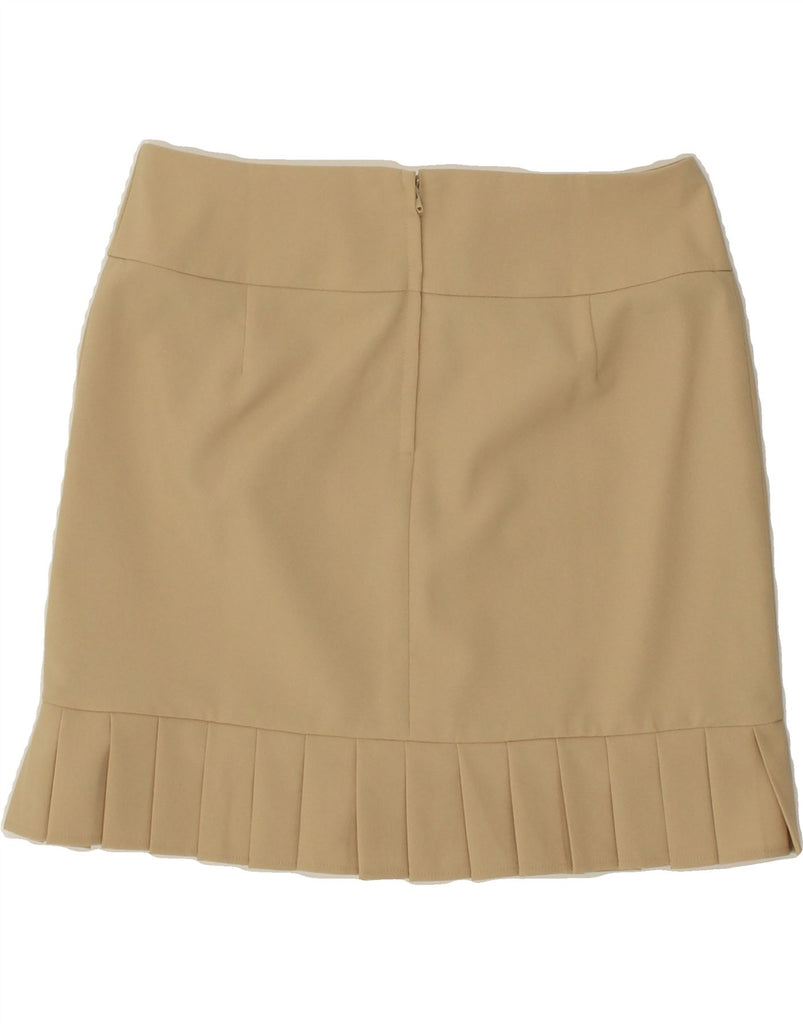 VINTAGE Womens Mini Skirt UK 14 Medium W30 Beige Polyester Vintage Vintage and Second-Hand Vintage from Messina Hembry 