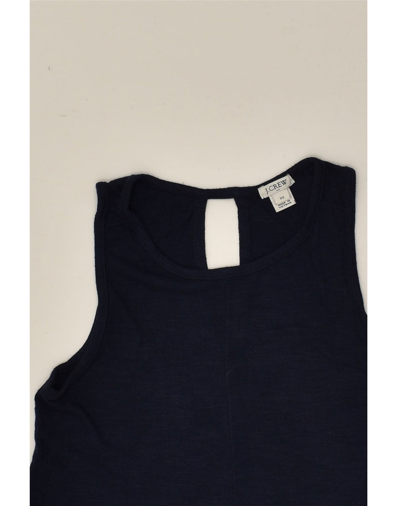 J. CREW Womens Vest Top UK 6 XS Navy Blue Viscose | Vintage J. Crew | Thrift | Second-Hand J. Crew | Used Clothing | Messina Hembry 