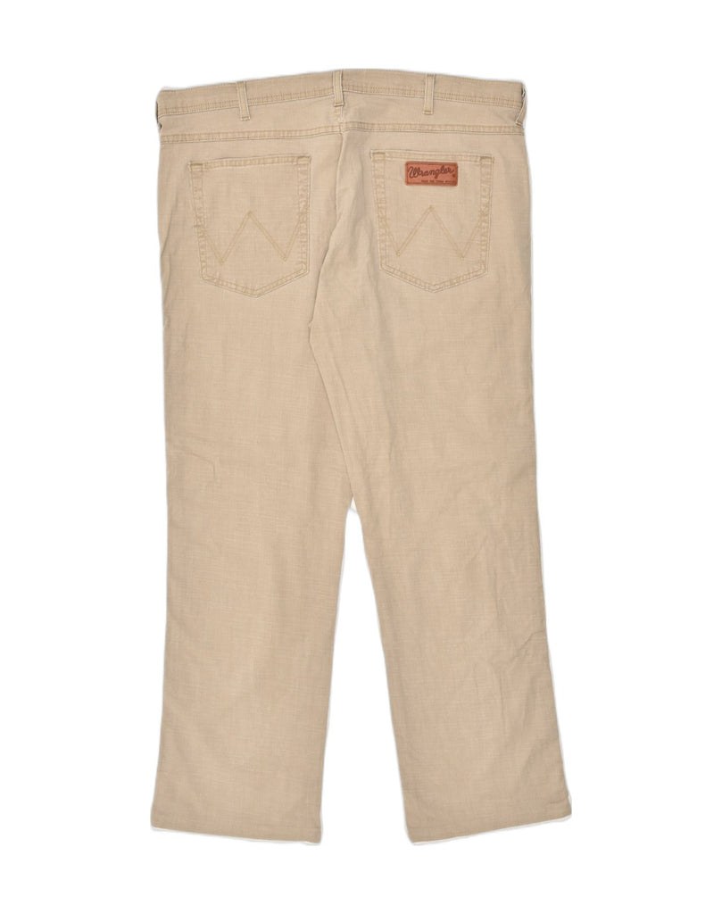 WRANGLER Mens Straight Casual Trousers W40 L30 Beige Cotton | Vintage Wrangler | Thrift | Second-Hand Wrangler | Used Clothing | Messina Hembry 