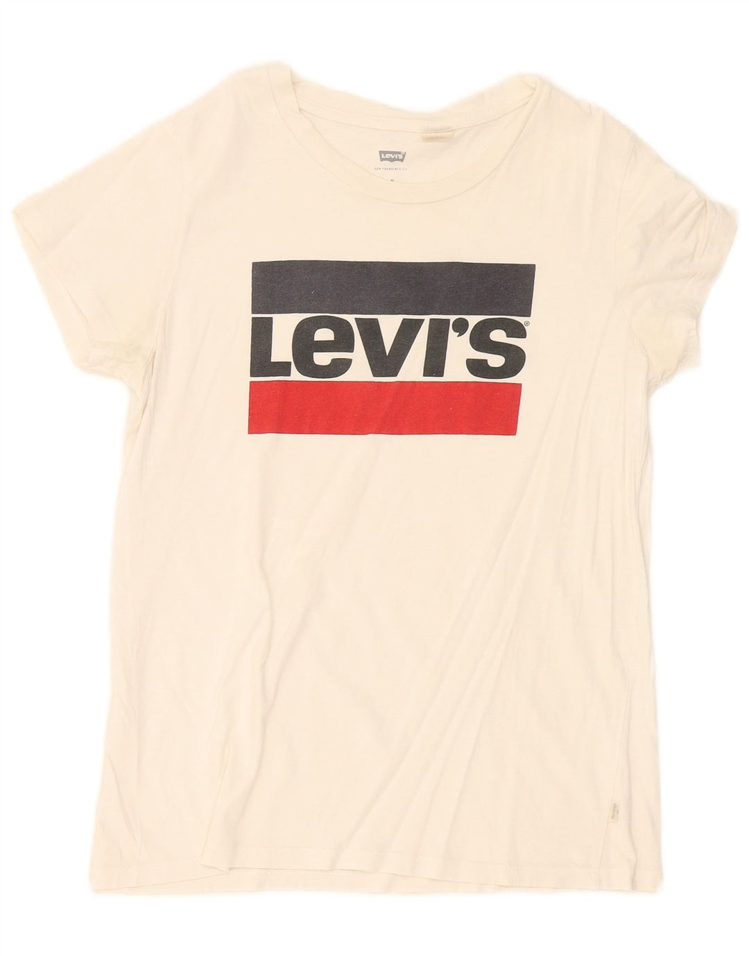 Levi's Womens Graphic T-Shirt Top UK 12 Medium White