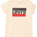 Levi's Womens Graphic T-Shirt Top UK 12 Medium White