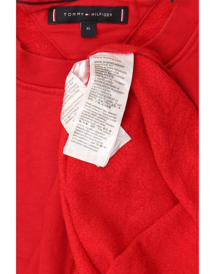 TOMMY HILFIGER Mens Sweatshirt Jumper XL Red Cotton