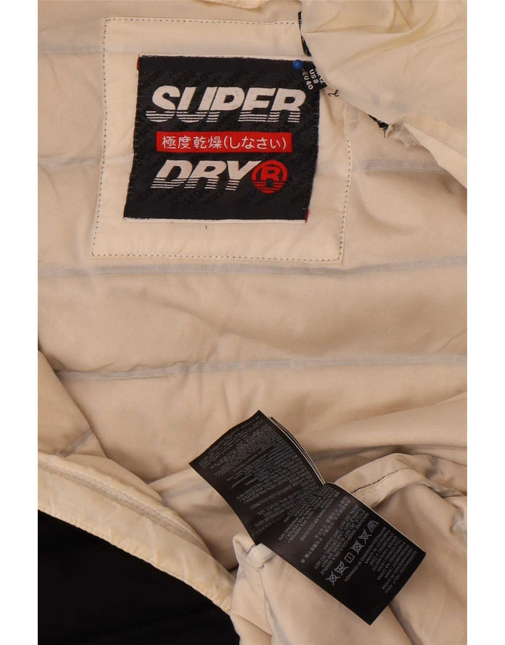Superdry Womens Hooded Padded Jacket UK 12 Medium Black Polyester