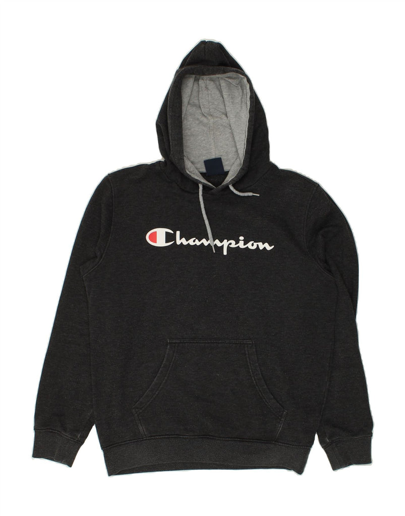 CHAMPION Mens Graphic Hoodie Jumper Medium Grey Flecked Vintage Champion and Second-Hand Champion from Messina Hembry 