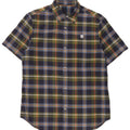 Timberland Mens Short Sleeve Shirt Medium Navy Blue Check Cotton