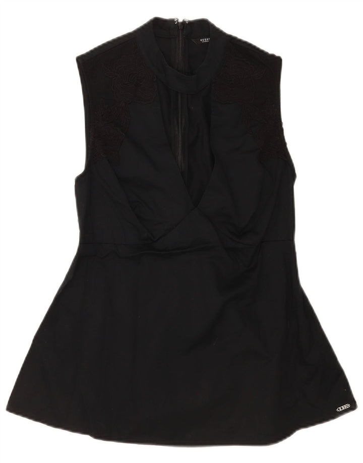 Guess Womens Sleeveless Blouse Top UK 6 XS Black
