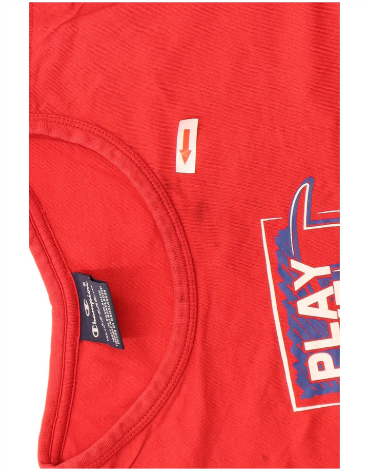 Champion Boys Graphic T-Shirt Top 11-12 Years Large Red Cotton