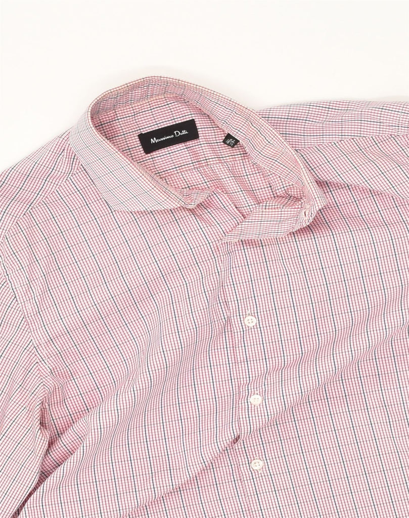 MASSIMO DUTTI Mens Shirt Size 16 1/2 Large Pink Check Cotton | Vintage Massimo Dutti | Thrift | Second-Hand Massimo Dutti | Used Clothing | Messina Hembry 