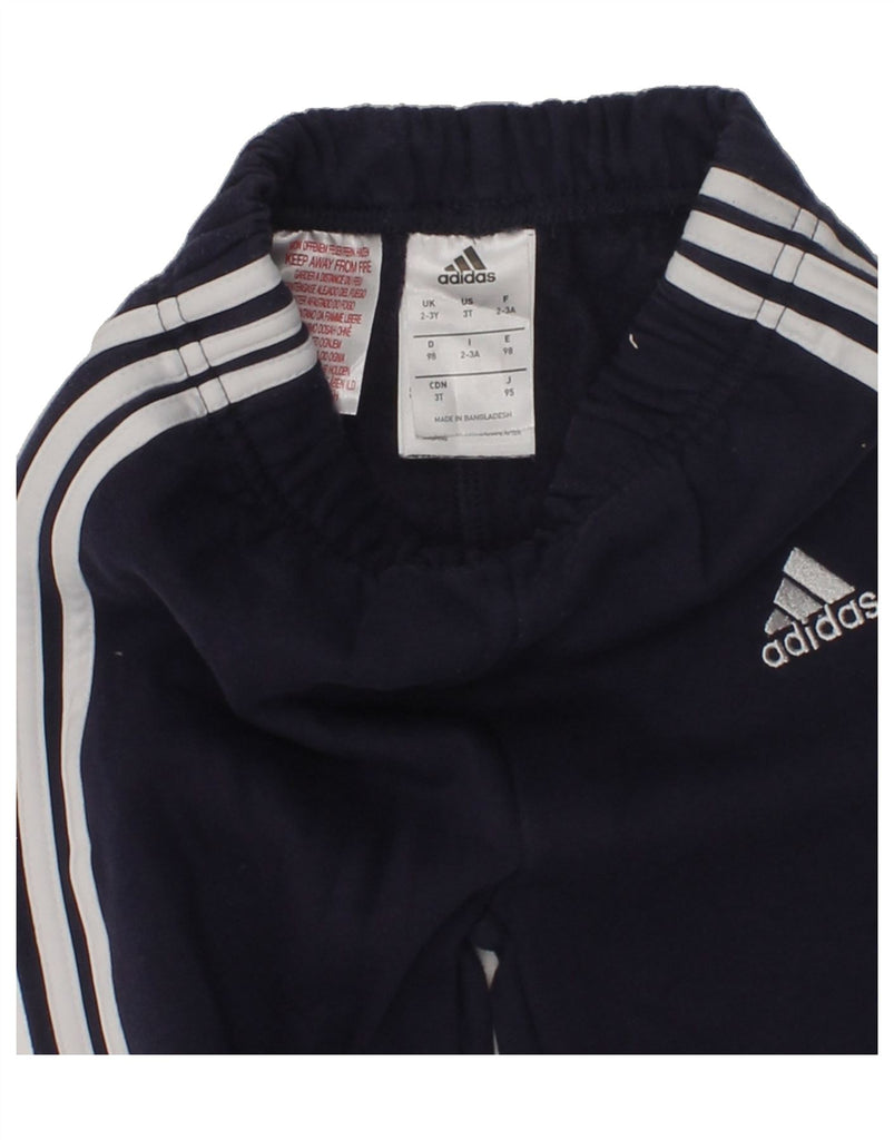 ADIDAS Girls Tracksuit Trousers Joggers 2-3 Years Navy Blue Cotton | Vintage Adidas | Thrift | Second-Hand Adidas | Used Clothing | Messina Hembry 