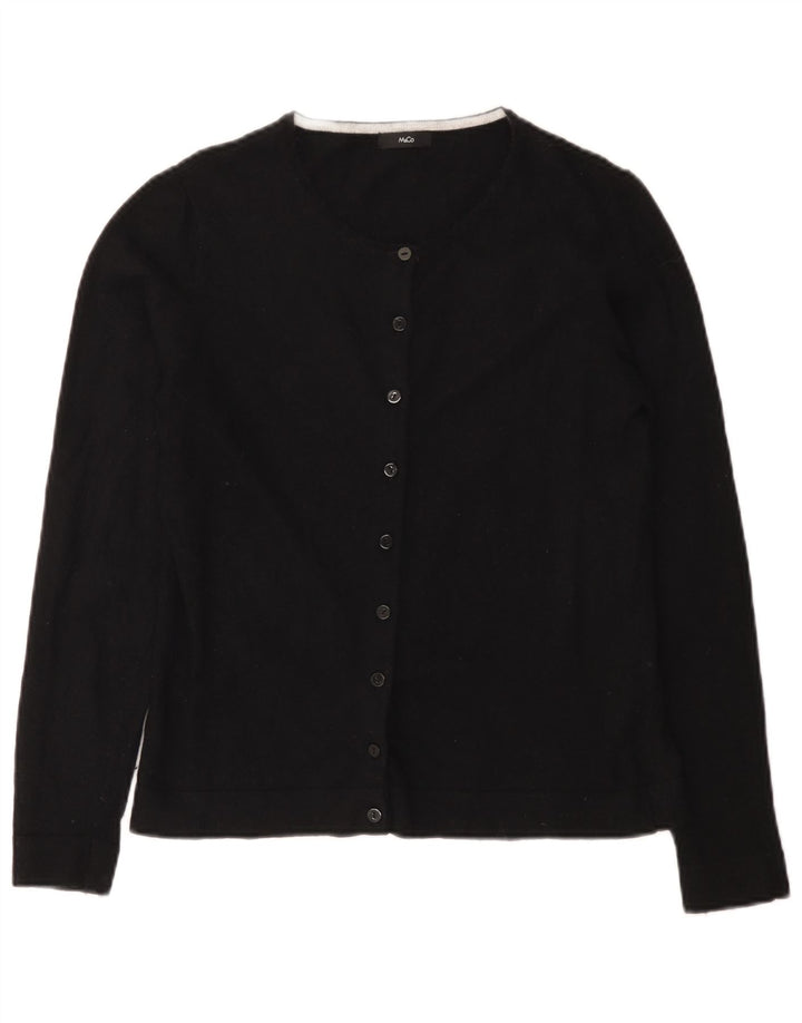 M&Co Womens Cardigan Sweater UK 12 Medium Black Nylon