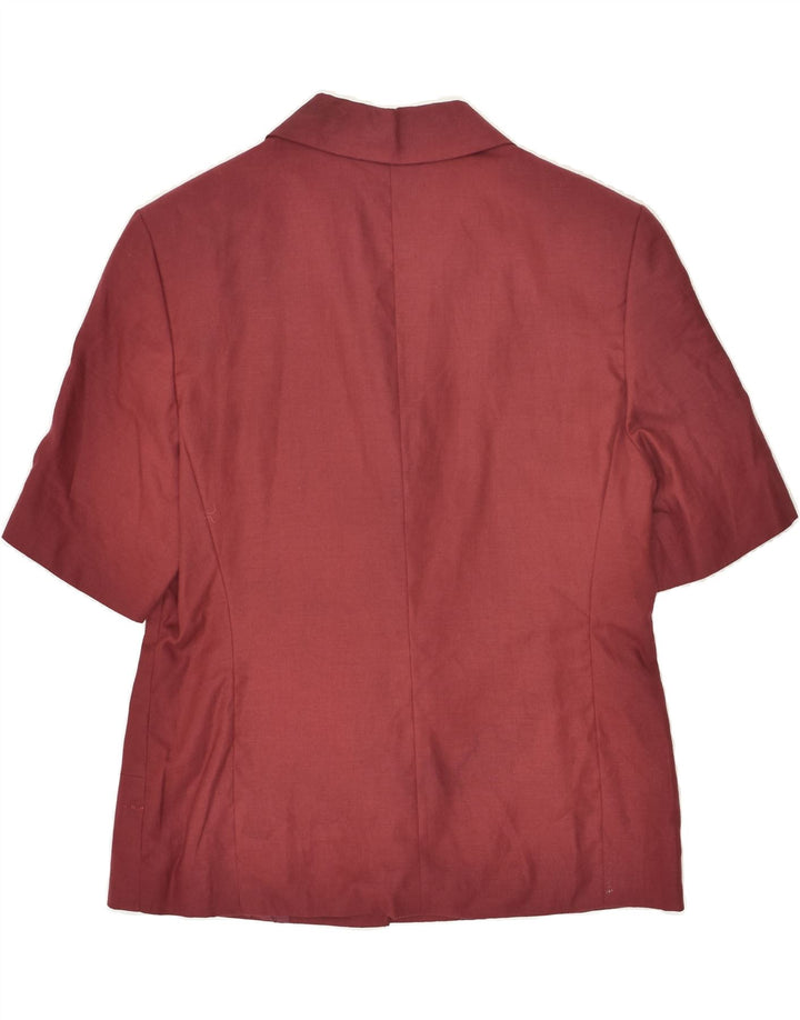 VINTAGE Womens Short Sleeve 4 Button Blazer Jacket UK 16 Large Maroon | Vintage Vintage | Thrift | Second-Hand Vintage | Used Clothing | Messina Hembry 