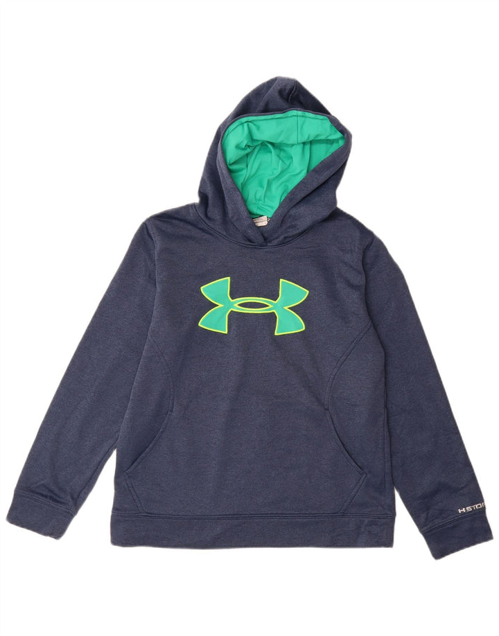 UNDER ARMOUR Girls loose Hoodie Jumper 11-12 Years Large  Navy Blue
