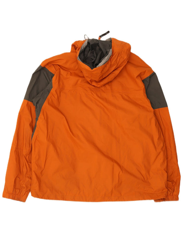 Columbia Mens Hooded Rain Jacket UK 42 XL Orange Colourblock Nylon