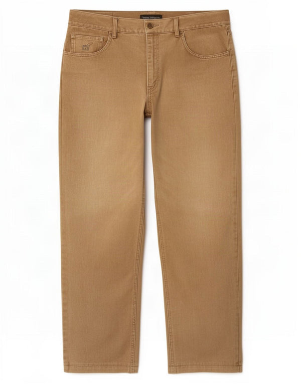 Henry Cottons Mens Straight Jeans W34 L29 Beige Cotton