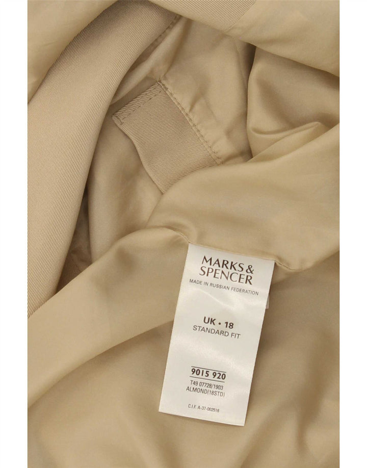 Marks & Spencer Womens Standard Fit Overcoat UK 18 XL Beige Polyester